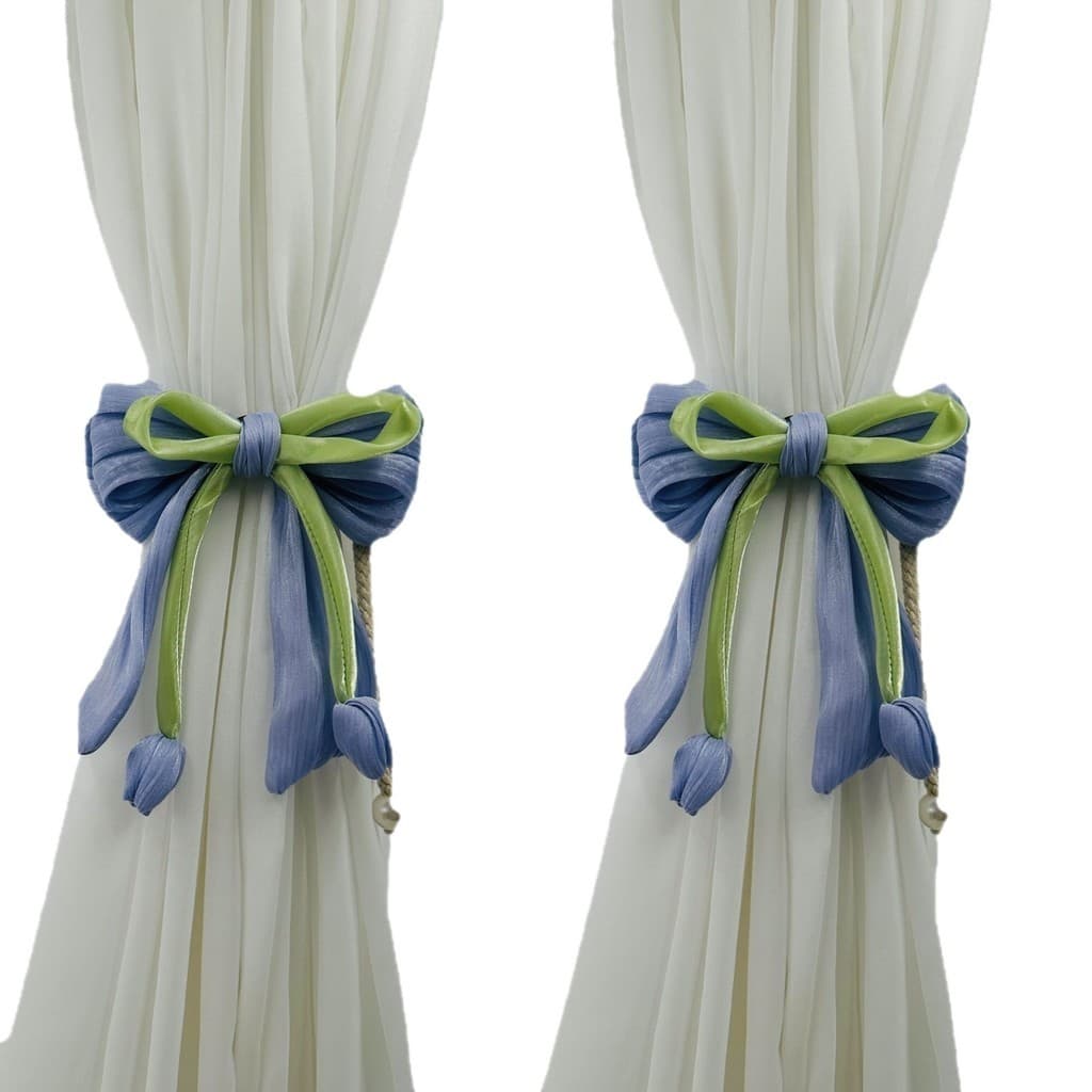 Pérola tulipa flor gravata borboleta Super fada cortina gravata acessórios para o cabelo estilo nórdico decoração 2 peça