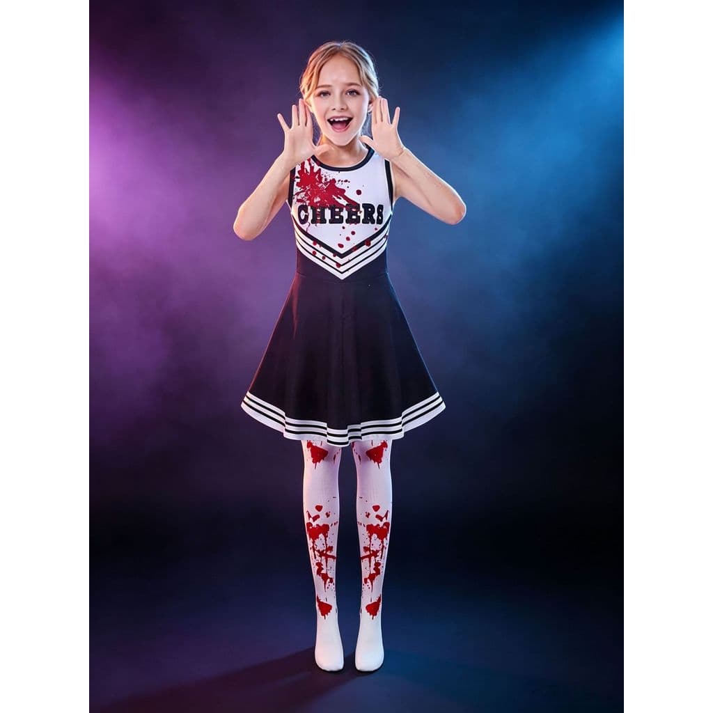 Crianças Cheerleading ginásio terno 3D impressão Digital saia de sangue festa dança terno desempenho traje