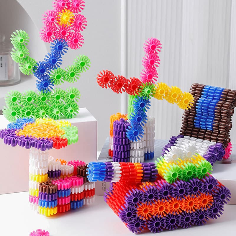 Brinquedos educativos para educação infantil, blocos de construção em forma de engrenagem, blocos plásticos de encaixe D
