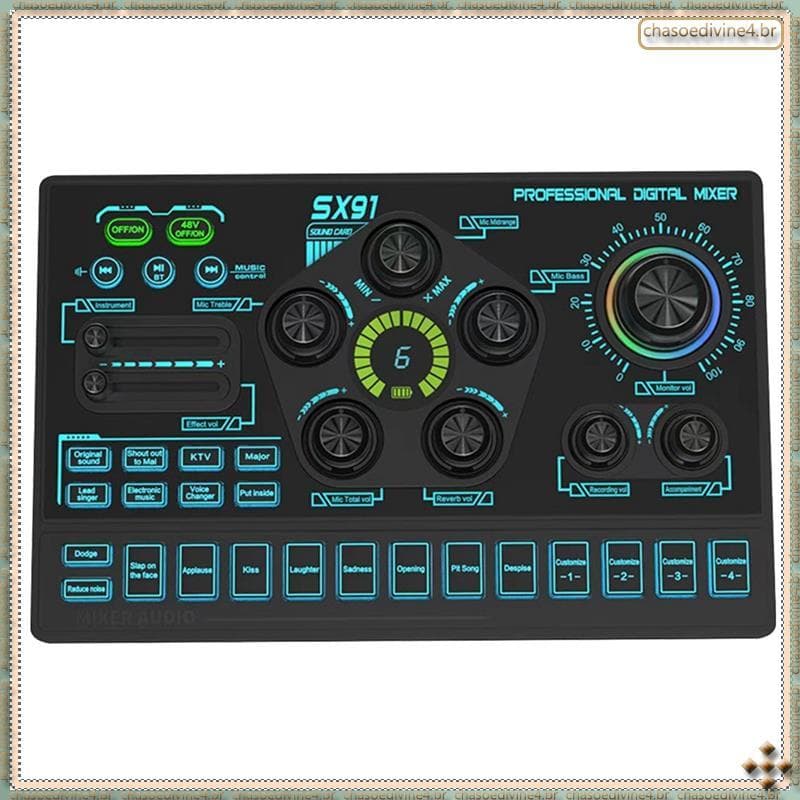 [Ykr] SX91 Placa De Som Ao Vivo USB Mixer Amplificador De Console De Mixagem De Áudio Profissional Para Cantar PC Laptop