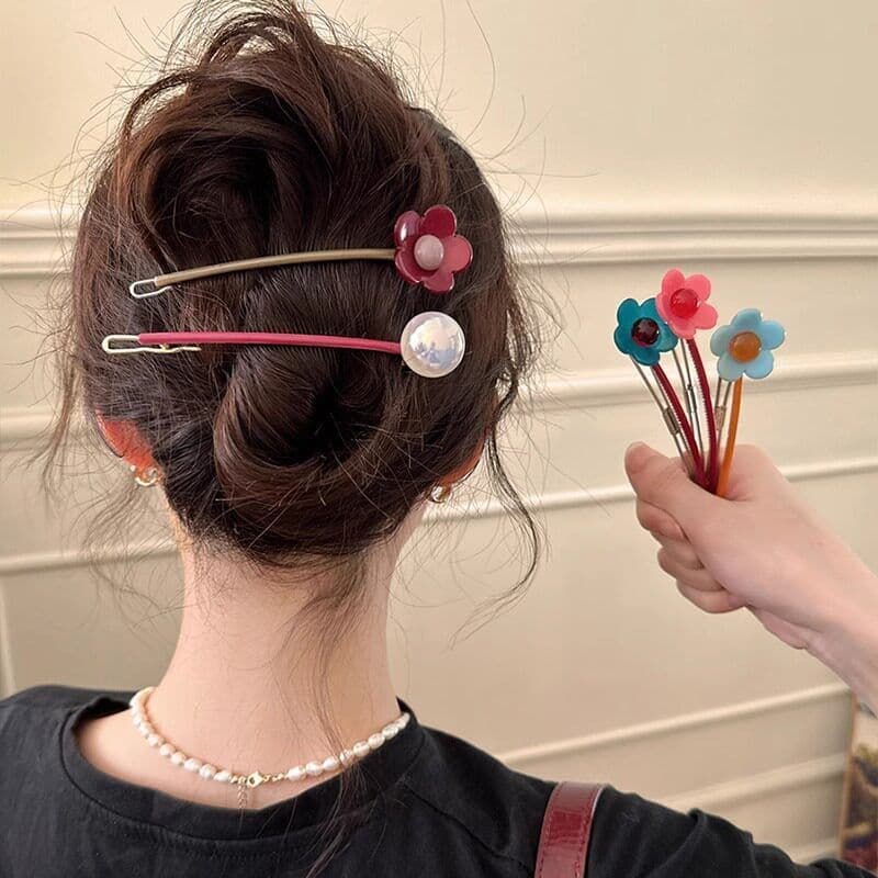 Pronto estoque estilo coreano redondo grânulo flor clipe plano primavera grampo de cabelo feminino 2026 novo estilo High