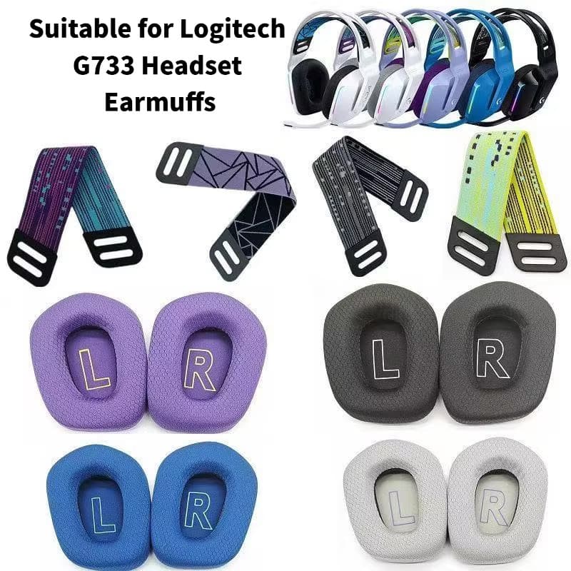 Earphone Ear Pads For Logitech G733 G 733 Earpads Sponge Soft Foam Cushion Replacement Headphones Accessories