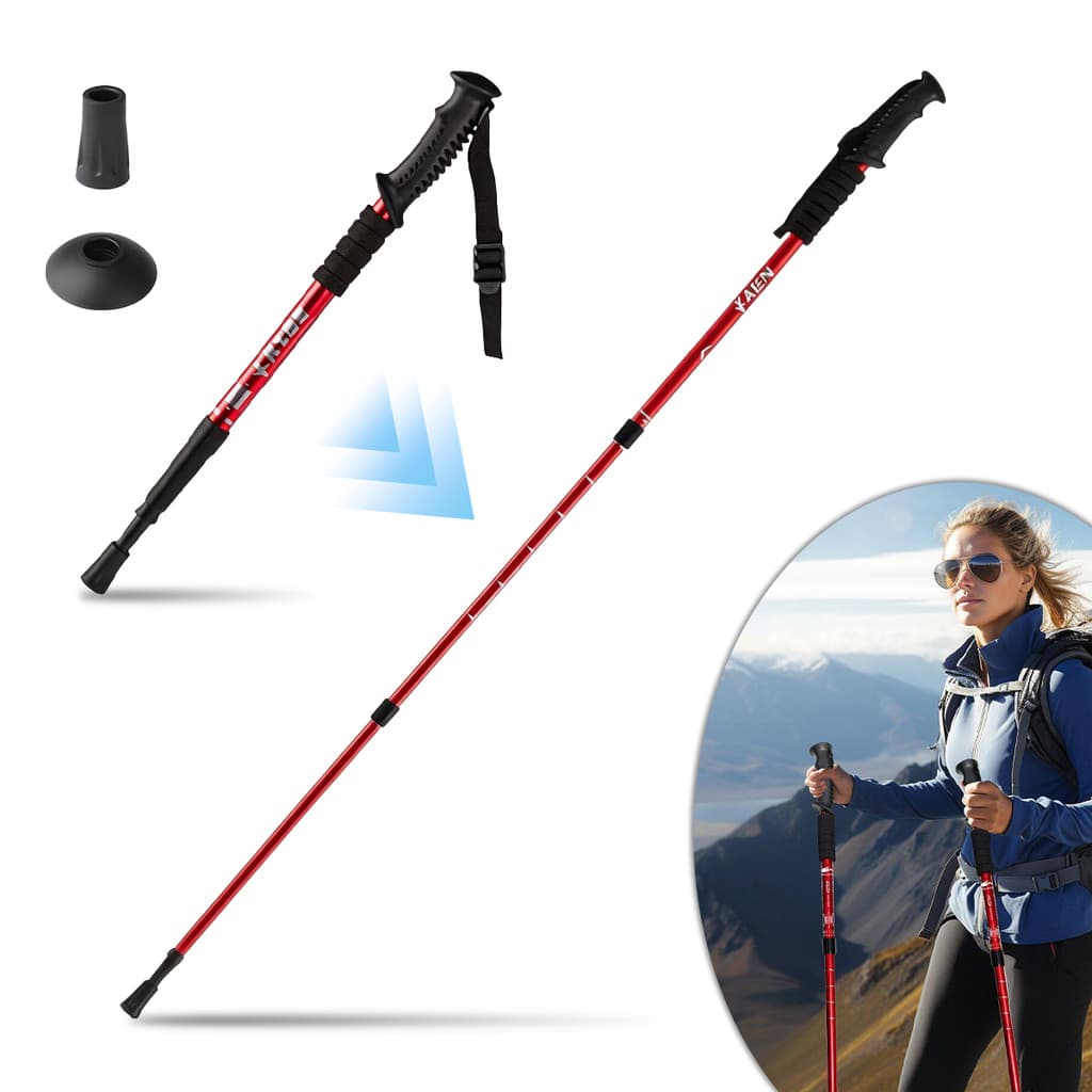 Bastão De Trilha Trekking Montanhismo Caminhada Ergonômico Bengala Retrátil Alumínio