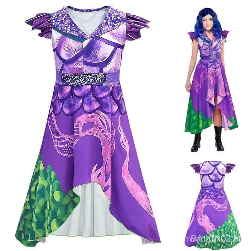 Fantasia de Cosplay da Maléfica de Descendants 3 para Meninas, Perfeita para Diversão no Halloween LO0P