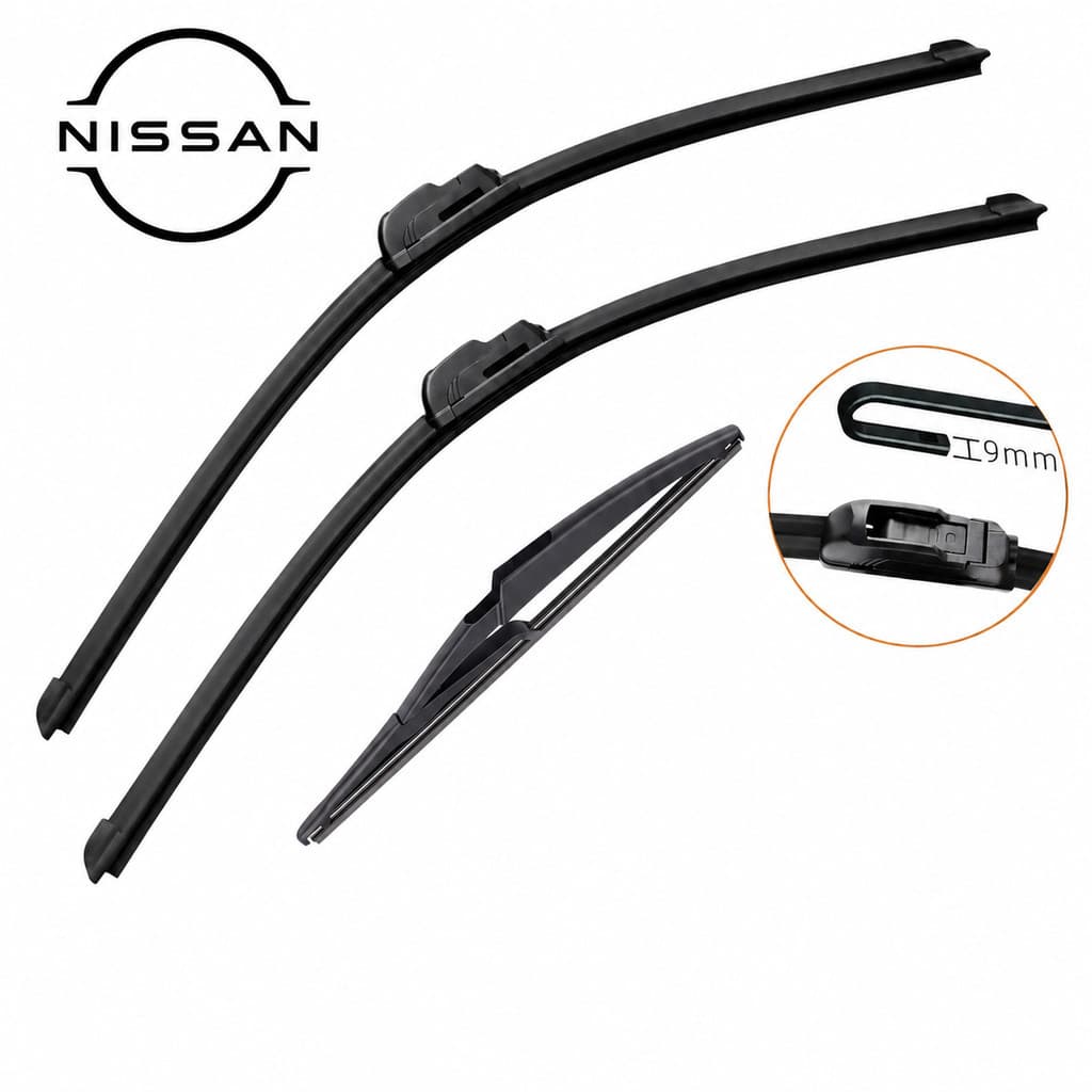 Kit Palhetas Limpador Para-brisa Silicone Limpeza Silenciosa Modelos Nissan