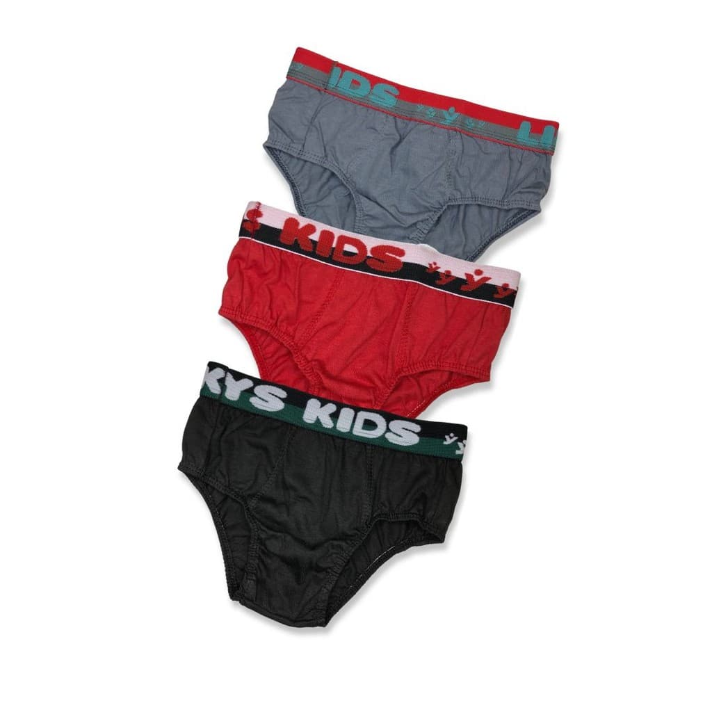Kit c/ 3 Cueca Slip Infantil de Algodão Lipys