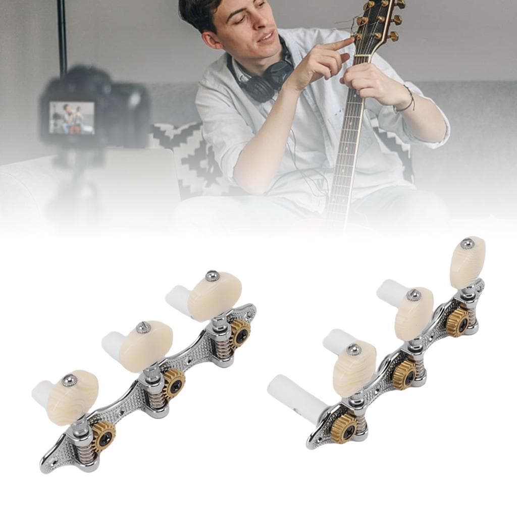 Doplay-BR 2 conjuntos de afinadores de guitarra, cabeças de máquina, teclas de afinação, estacas de cordas 3L3R,