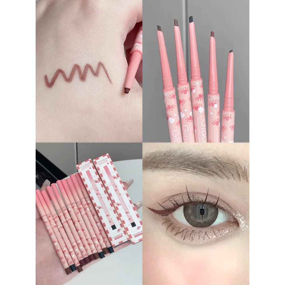 GRACEBABI Lâmina Delineador Gel Caneta Delineadora Líquida Caneta Bicho da Seda Não Mancha À Prova D 'Água de Longa Dura