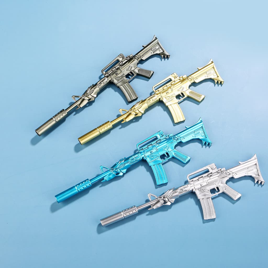 Caneta de Gel Preta em Forma de Arma Criativa - Material Escolar para Estudantes