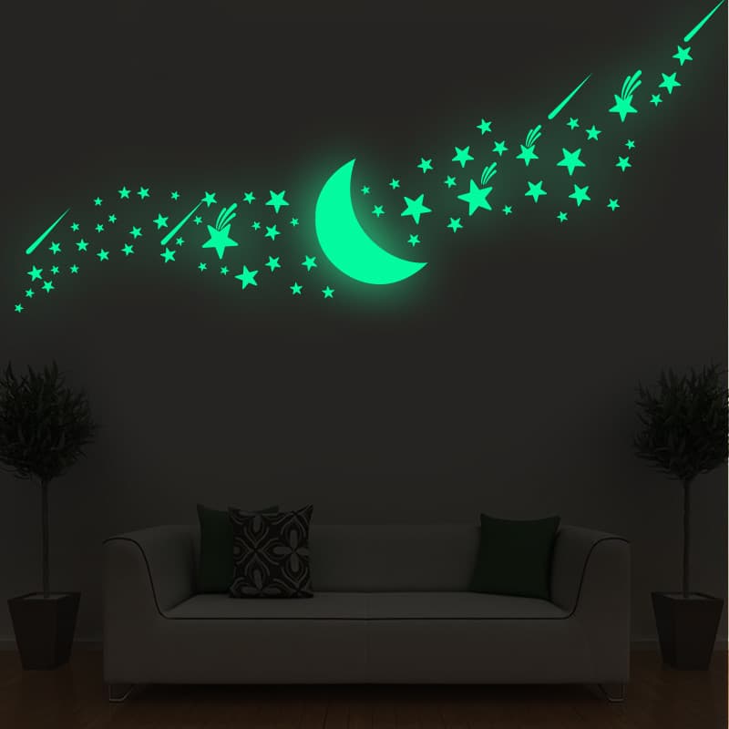 Céu estrelado fluorescente adesivos de parede do quarto das crianças adesivos criativos superior da parede auto-adesivo