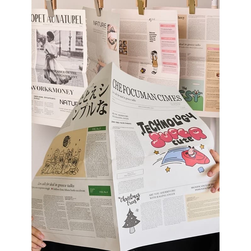 Original ins estilo jornal inglês posando rua tiro fotografia decoração adereços foto fundo papel revista capa livro de