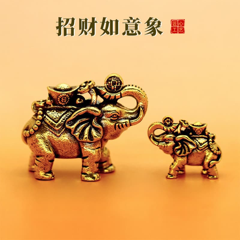 [Estoque pronto] Lucky Fortune Elefante Chaveiro Pingente Cultural Criativo Mercado Artesanato Enfeites Pequenas Peças S