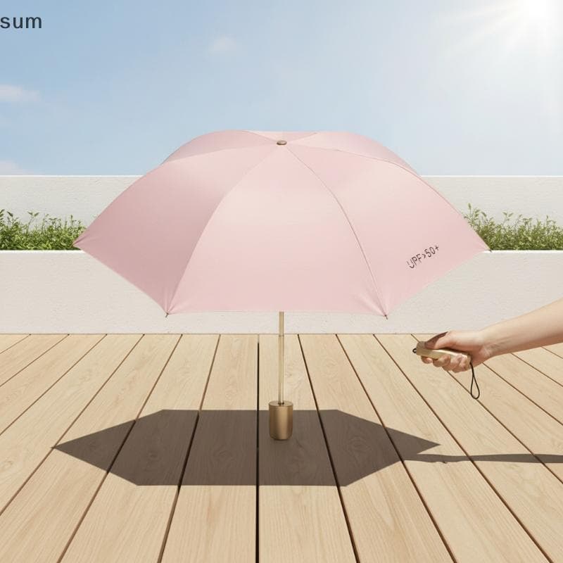 [sum] Mini Guarda-Chuva Dobrável Poeta UPF 50 UV Proteção Sol Ultraleve À Prova D'água Para Caminhadas Ao Ar Livre E Via