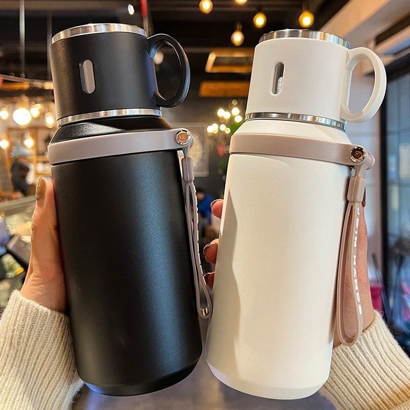Copo térmico doméstico, copo térmico de grande capacidade, copo de água feminino de alto valor, copo de café de aço inox