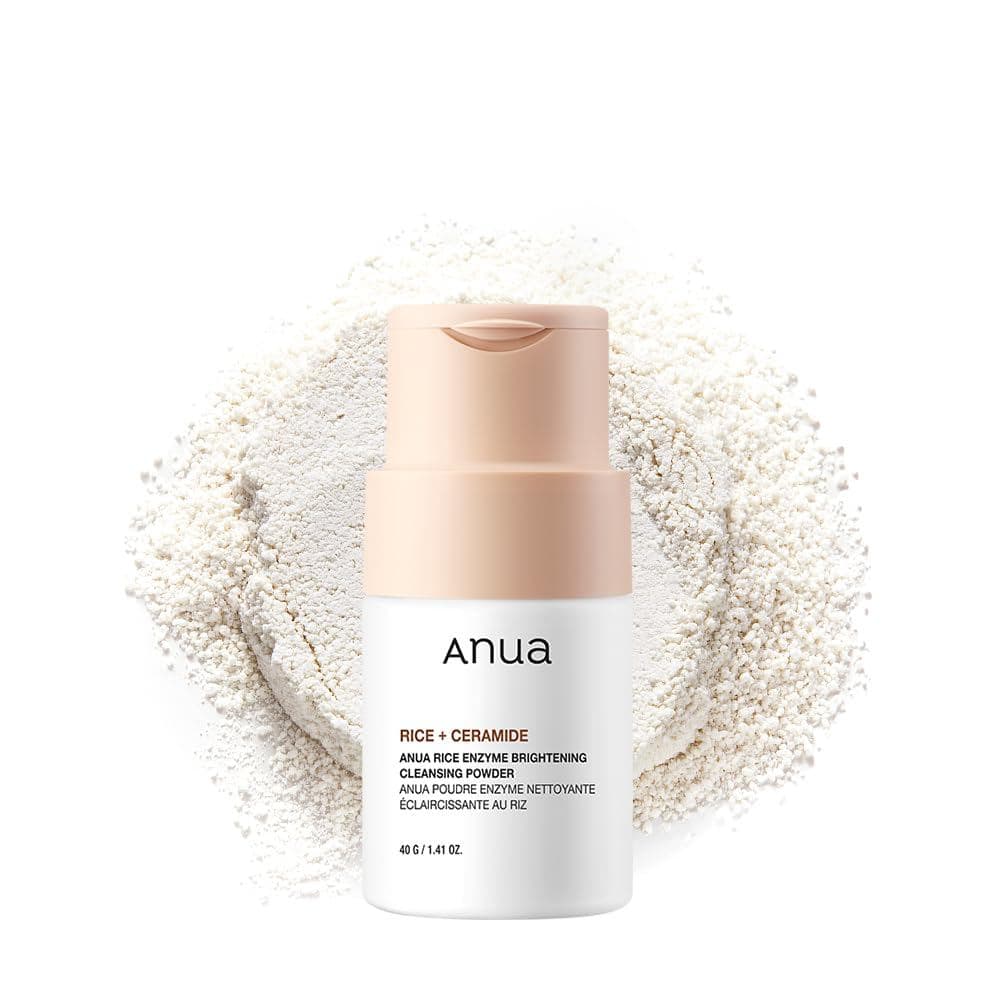 Pó de Limpeza Iluminador com Enzima de Arroz ANUA, Espuma Esfoliante, Textura Suave e Clareadora, Fórmula Hidratante e S