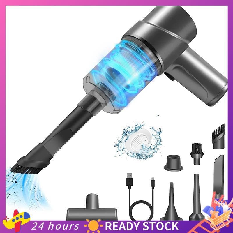 Aspirador De Pó Portátil Sem Fio Cinza ABS Para Carro 120W Mini Casa , Pêlos De Animais De Estimação ,