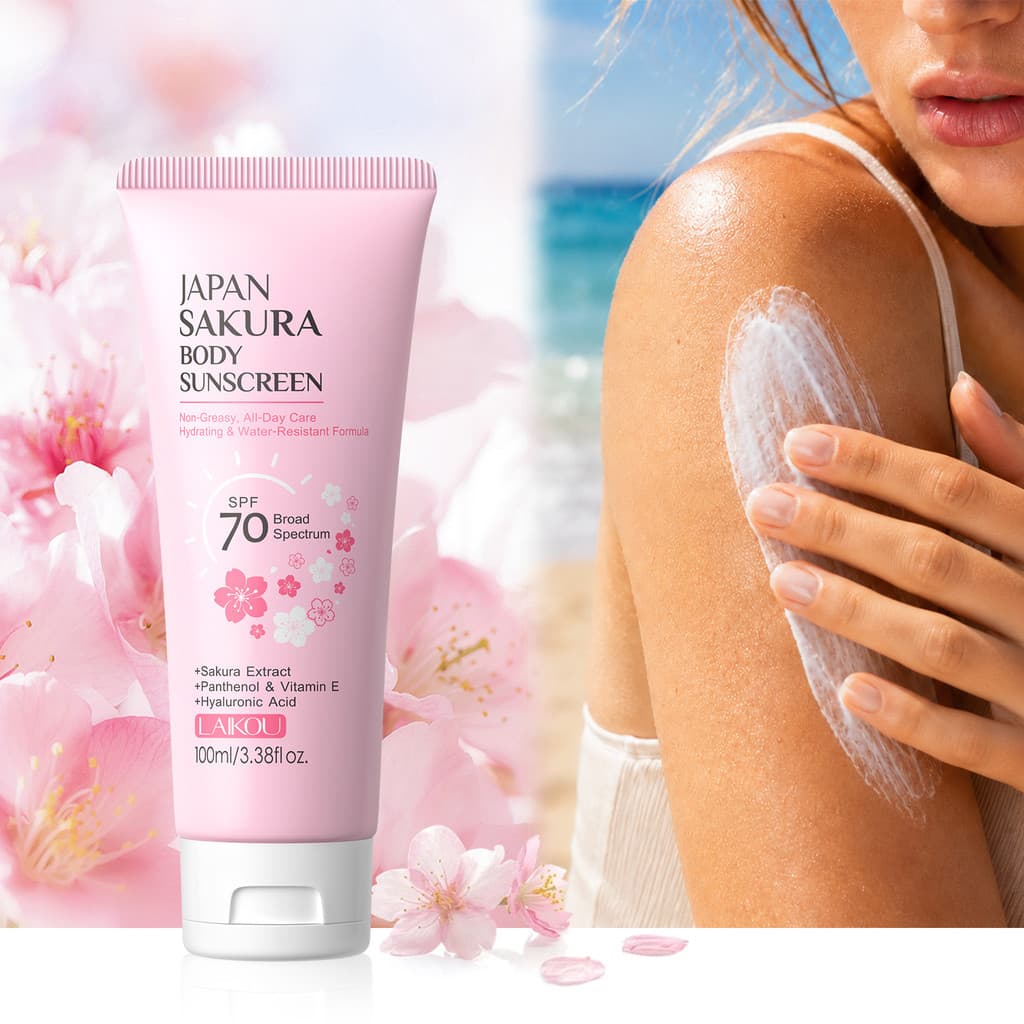 [Venda quente] LAIKOU LAIKOU Japão Flor de Cerejeira Creme Corporal 100ml Creme Hidratante Hidratante