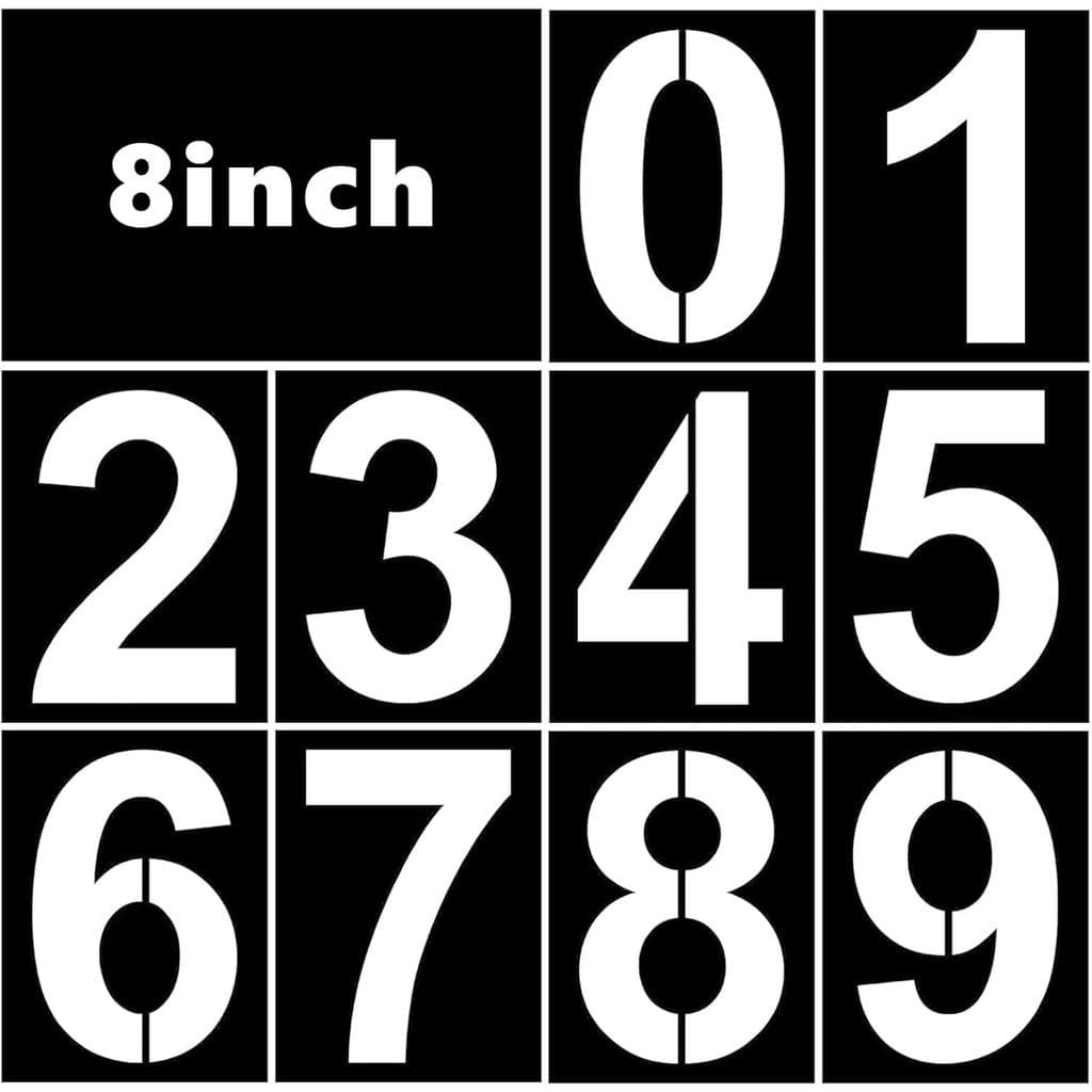 Estênceis de Números de 8 Polegadas para Pintura, Conjunto de Estênceis de Números de Endereço de 0 a 9, Estênceis de Nú