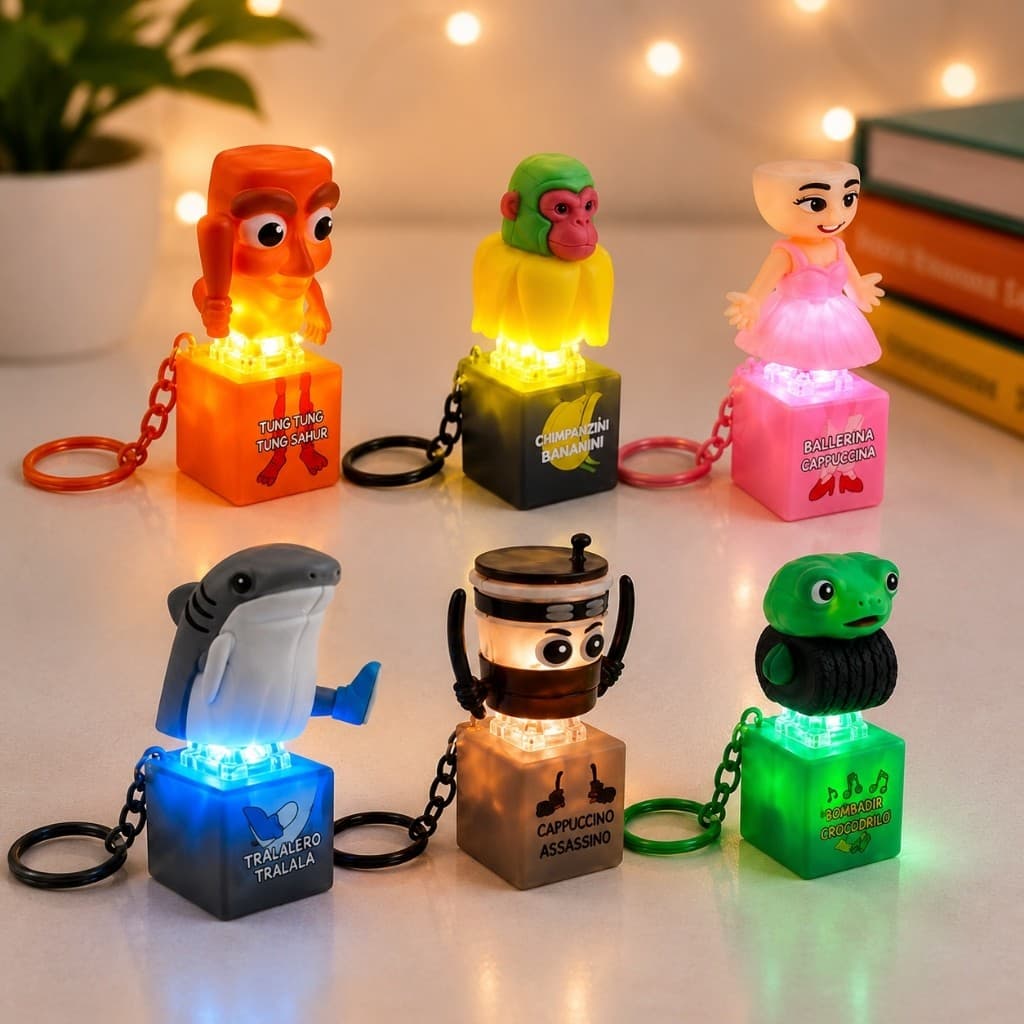 Chaveiros Brainrot com Luz Som Design Exclusivo Acessorio Moderno Presente Criativo