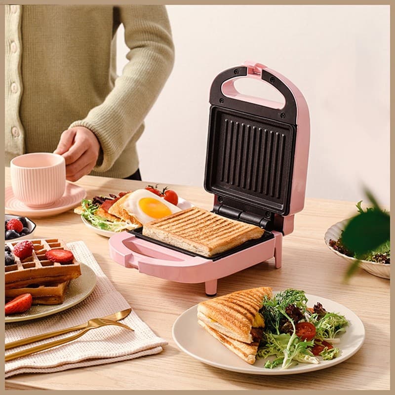 Multifuncional Portátil Elétrica Sanduicheira Antiaderente Casa Máquina Waffle Assadeira Pote Breakfase Maker Plugue Da