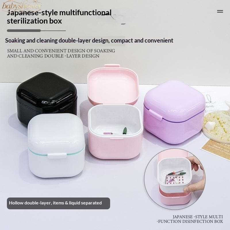 BabyShower Nail Art Tool Desinfecção Caixa Multifuncional Dupla Camada Imersão Esterilizador Para Uso Em Manicure Domést
