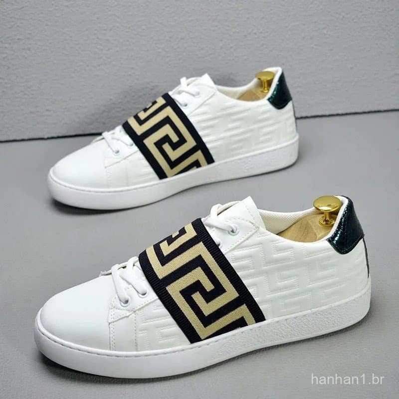 Tênis estilosos para skate para homem, tênis confortáveis de luxo, sapatos casuais masculinos, tênis baixos, tênis preto