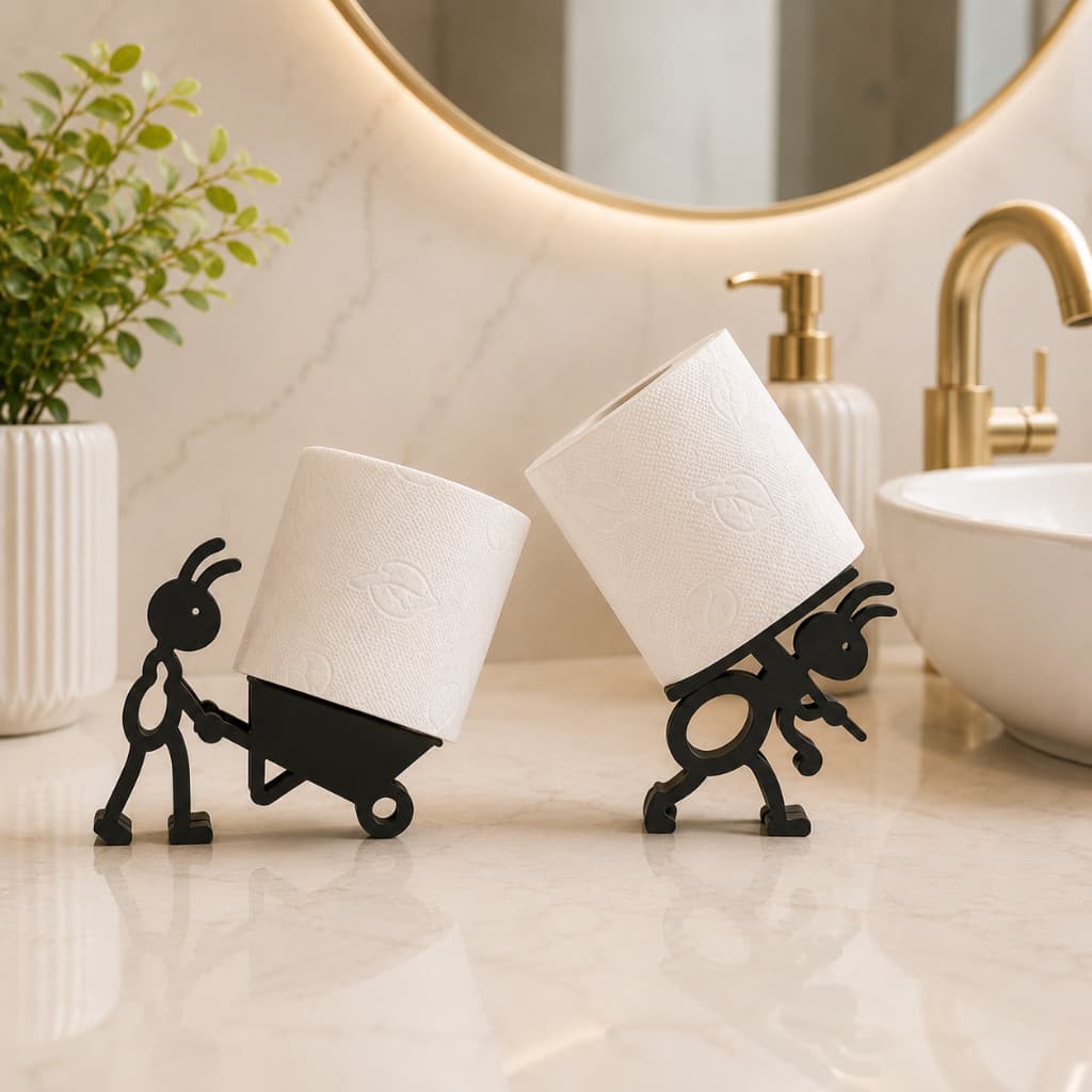 Suporte Papel Higiênico Formigas Decorativo Engraçado Criativo Banheiro Lavabo Moderno