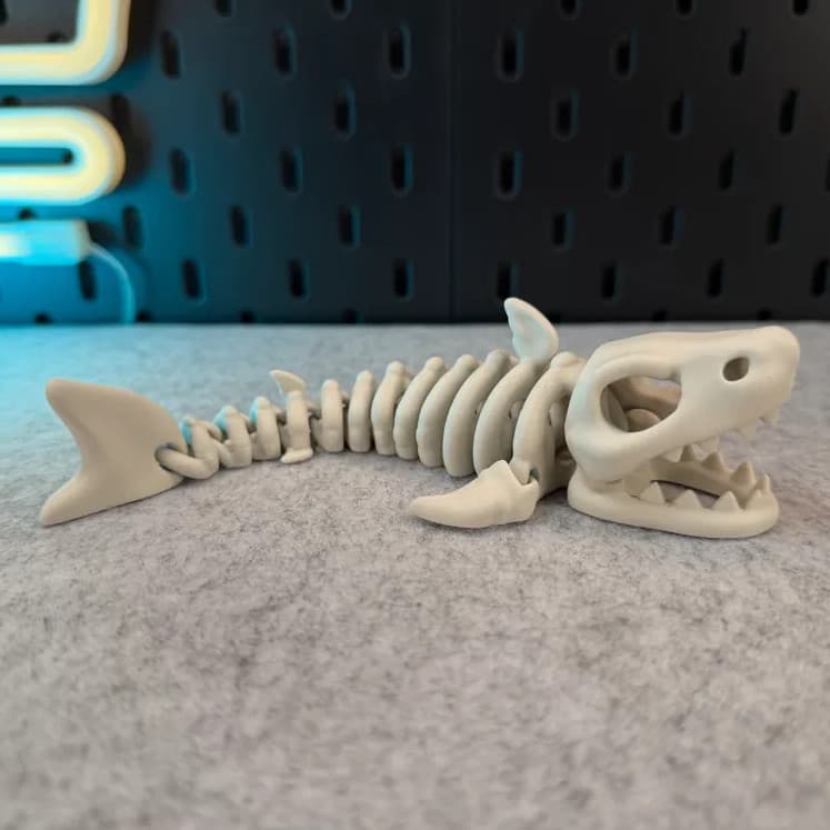Tubarão Esqueleto Articulado 3D – Brinquedo Decorativo Criativo Presente Crianças