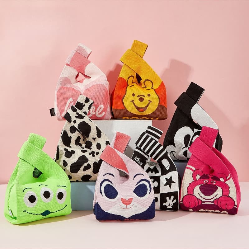 Autêntica Bolsa de Mão de Tricô Fofa do Stitch, Criativa e Adorável, Bolsa da Judy e do Winnie the Pooh, Mercadoria de A