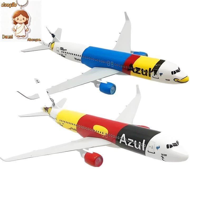 Azul Airlines Brasil Diecast Metal Airbus 320 Aeronave Modelo A320 Avião Brinquedo Com Expositor