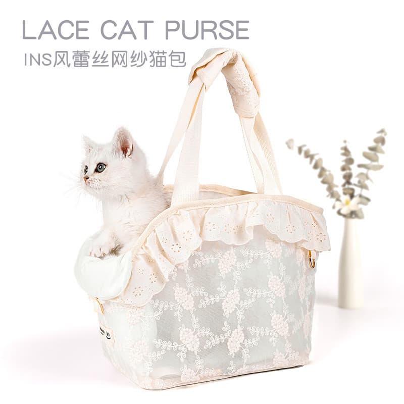 Saco de gato passeio portátil verão Pet gato gatinho grande capacidade rendas de alto valor Anti-excível ferramenta útil