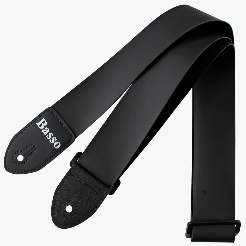 Correia Alça Guitarra Violão Baixo Basso Sintético Liso Preto Ajustável 85 à 150cm Modelo NY 01
