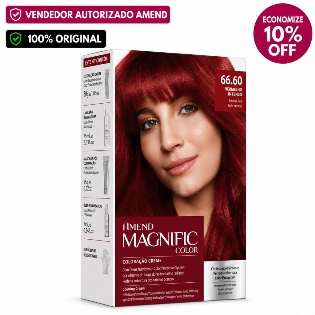 Coloração Magnific Amend Profissional Vermelho Intenso (66.60)