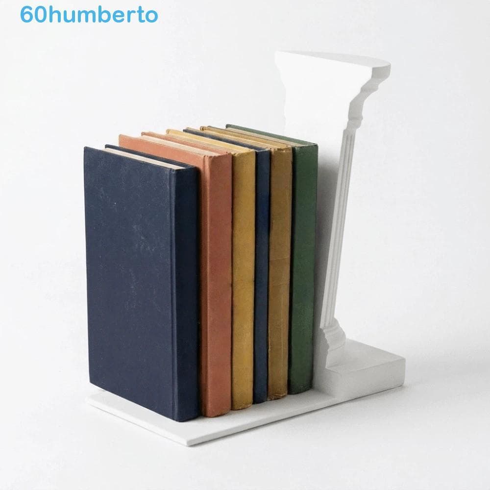HUMBERTO 1 Par De Suporte Para Livros Estilo Arquitetura , Extremidade De Livro De Coluna Romana Em Forma De L Branco ,