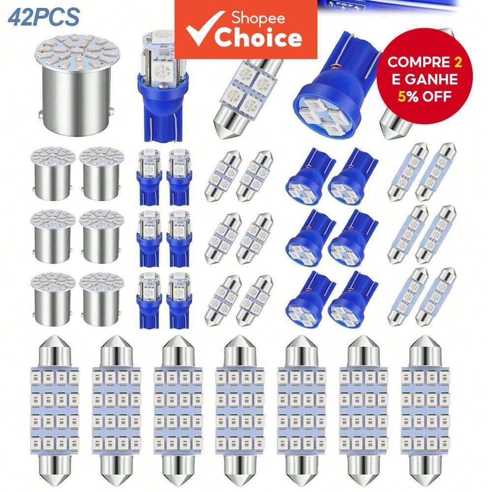 13 Pcs LED Kit De Lâmpada De Carro Para Mapa De Cúpula Interior E Luzes De Placa De Licença Brancas