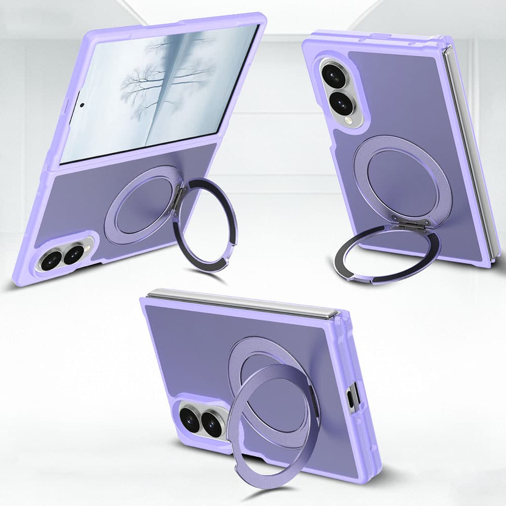 Magnético 360 Girar Suporte Caso Para Samsung Galaxy Z Fold 8 Ultra Capa Fina Fosca Dura À Prova De Choque De Telefone