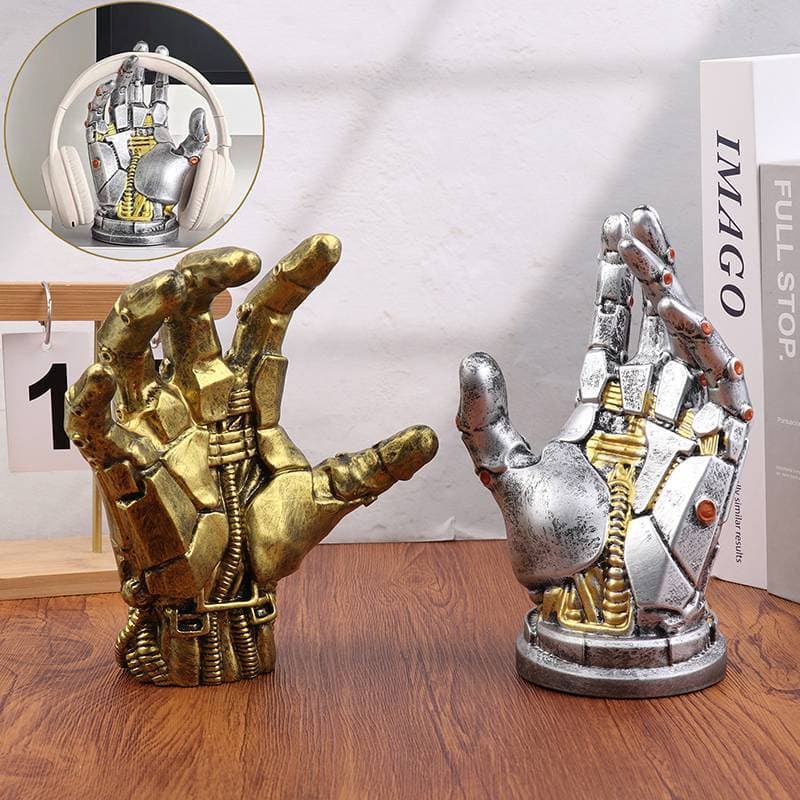 [JBTH] Suporte Criativo Punk Para Gamepad , Ornamento De Mão Robótico , Decoração De Estátua Mecânica Simulada Legal De