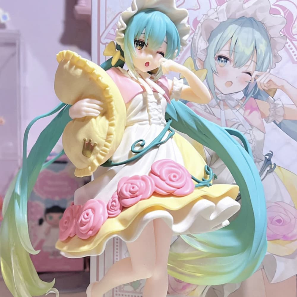 Figurinha Hatsune Miku Conto de Fadas Terra das Maravilhas Bela Adormecida Rapunzel Ornamento de Mesa Decoração de Chass