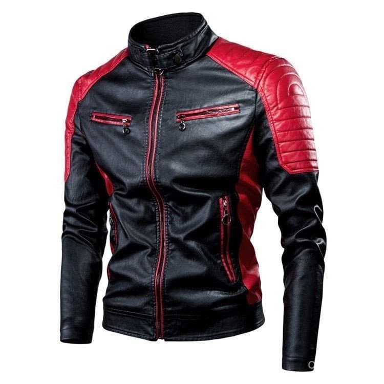 Jaqueta Vintage De Couro Para Motocicletas De Outono E Inverno Homens Com Colarinho De Corrida À Prova De Vento De Chuva