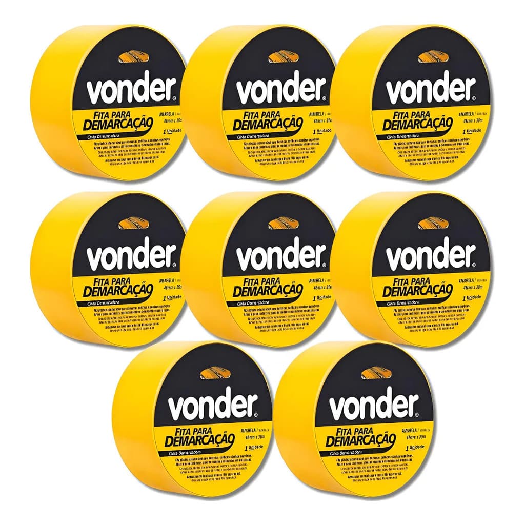 Kit Com 8 Fitas Adesivas de Demarcação de Solo - Vonder