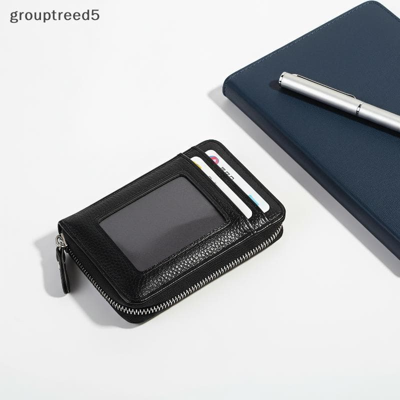 grouptreed5 Bolsa Para Cartão De Órgão , Fina , Leve , Couro PU , Clipe Visita , Zíper , Portátil Trabalhadores De Escri