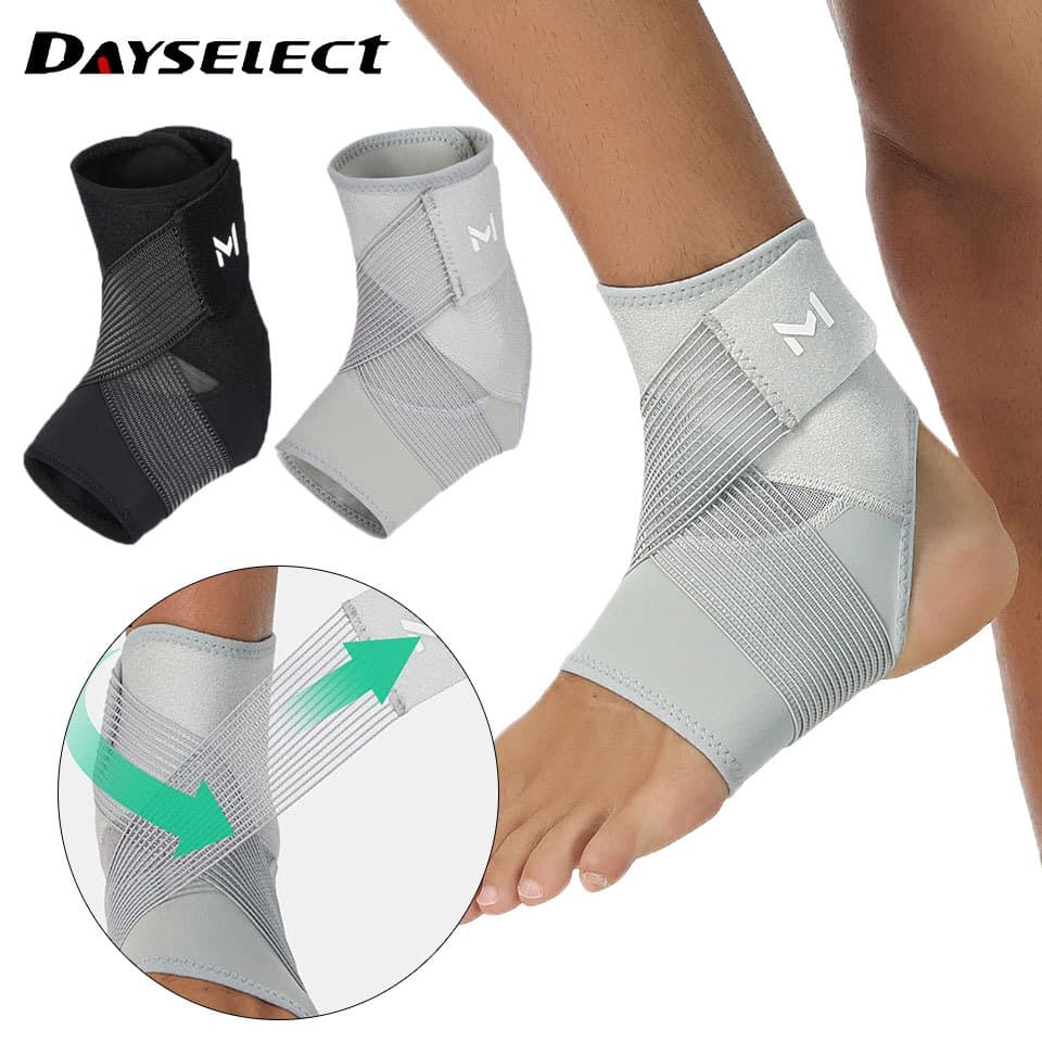 DAYSELECT 1 Peça Protetor De Tornozelo Esportivo Futebol Respirável Corrida Alça Ajustável Guarda De Compressão