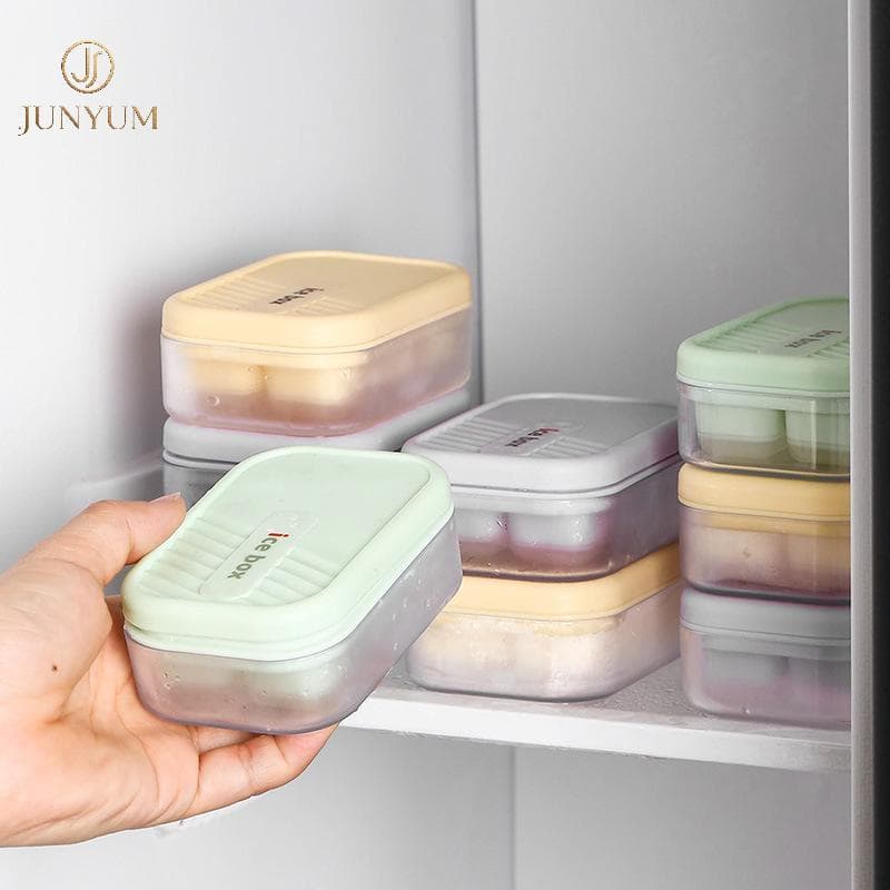JUNYUM Mini 6 Grid Maker Com Mecanismo De Pressão E Caixa De Armazenamento De Gelo Para Servir Sem Esforço Essentials De