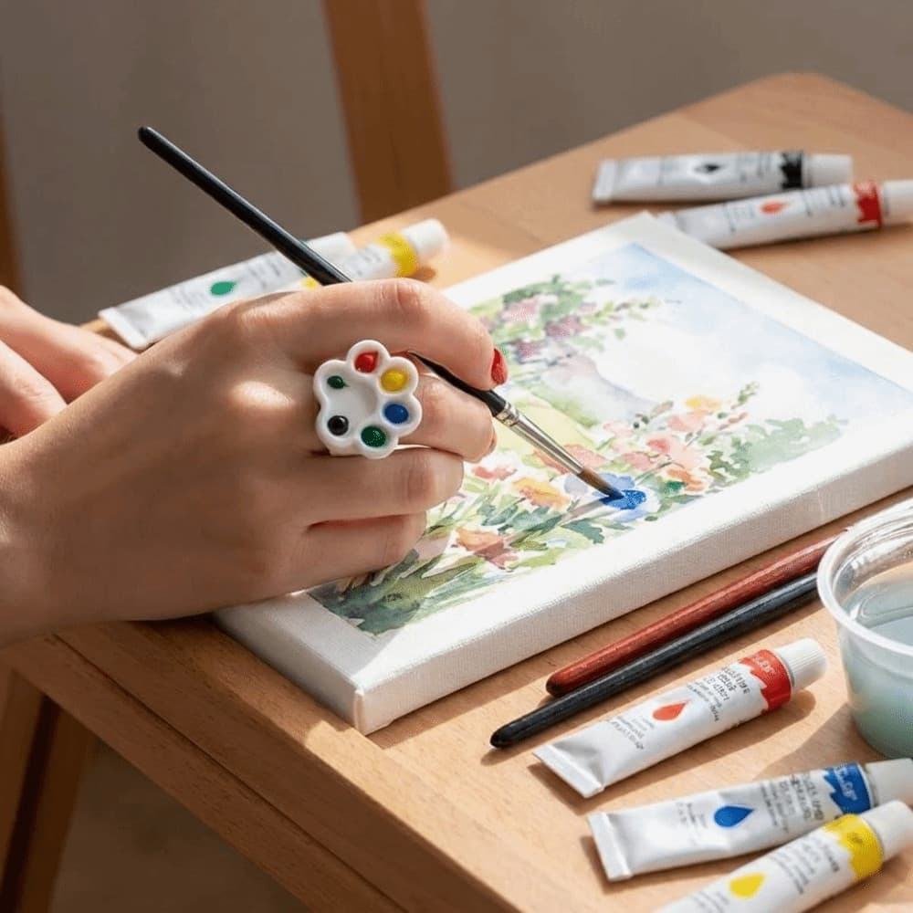 Anel De Paleta De Pintura , Gato Destacável Bonito , Bandeja Acrílica Plástica Portátil