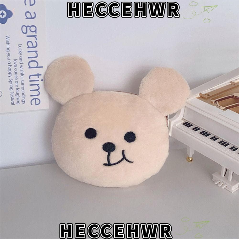 Bolsa De Moedas , Carteira Ultra-mini De Urso De Pelúcia , Armazenamento Engraçada Com Zíper Para Meninas