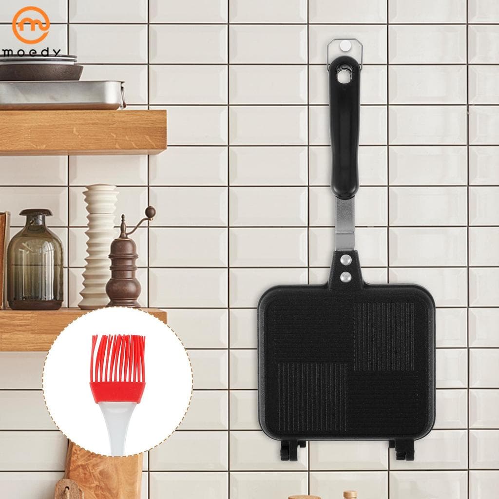 Sanduicheira Dupla Face Sanduíche Grill Pan Antiaderente Fogão A Gás Torradeira SHOPSKC1984