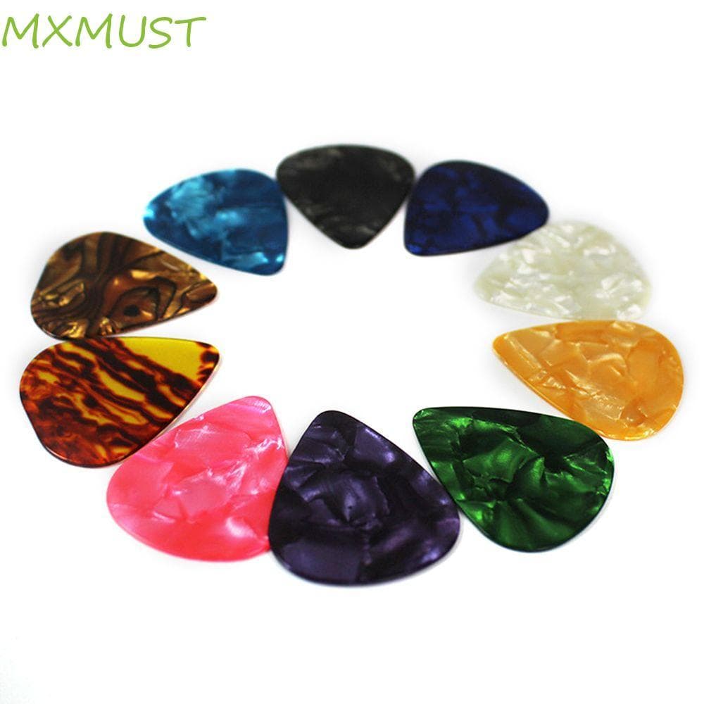 MXMUST 10 Peças Palheta De Guitarra Baixo Acessórios Palhetas De Celulóide Mediador Elétrica