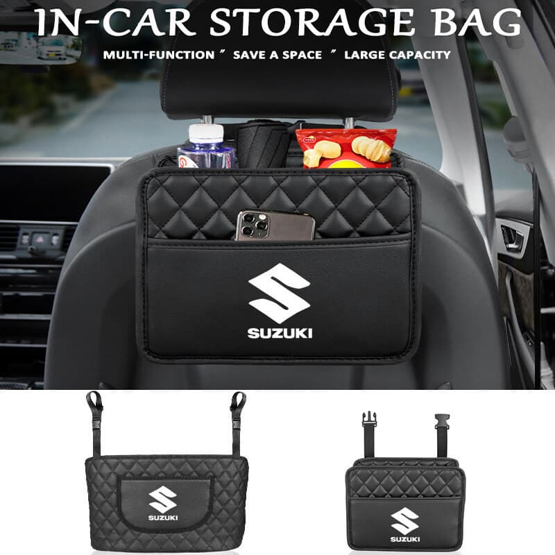 Organizador de Encosto de Banco de Carro, Bolsa de Armazenamento de Peças Internas, Bolsa de Couro para Carro ​ Acessóri