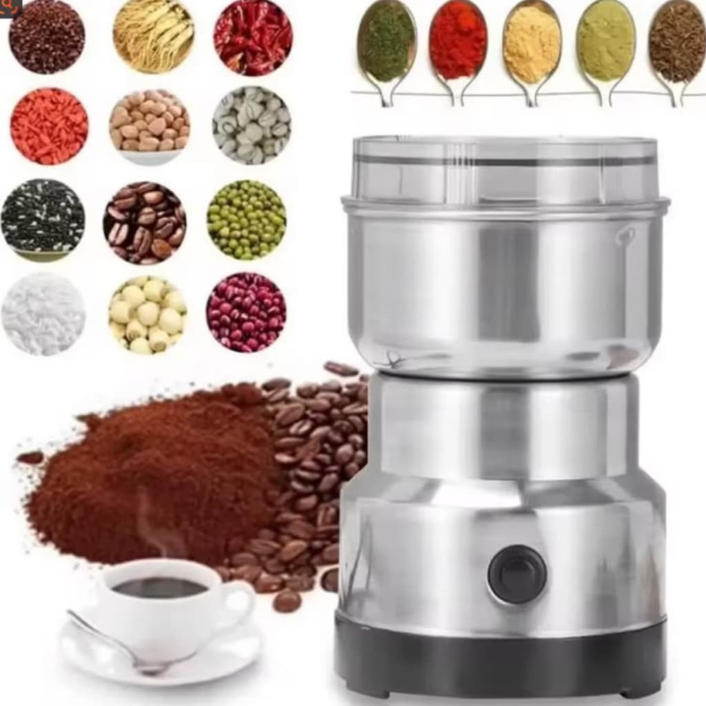 Moedor Elétrico Multifuncional de Café 220V Grãos e Temperos em Aço Inox 4 laminas