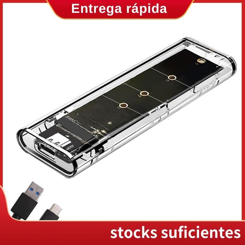 M . 2 NGFF SATA Protocolo Duplo SSD Caso Claro USB Tipo C 10Gbps PCI-E M2 Transparente Gabinete Externo Caixa De Disco R